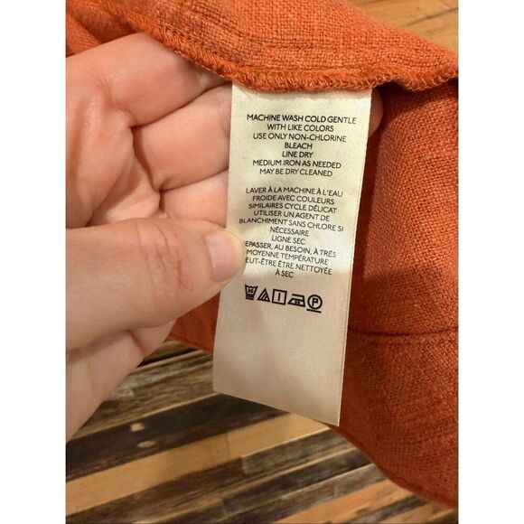 Anthropologie Vintage Washed Linen blend Blazer oversized boho lagenlook Sz 6 - Picture 6 of 10